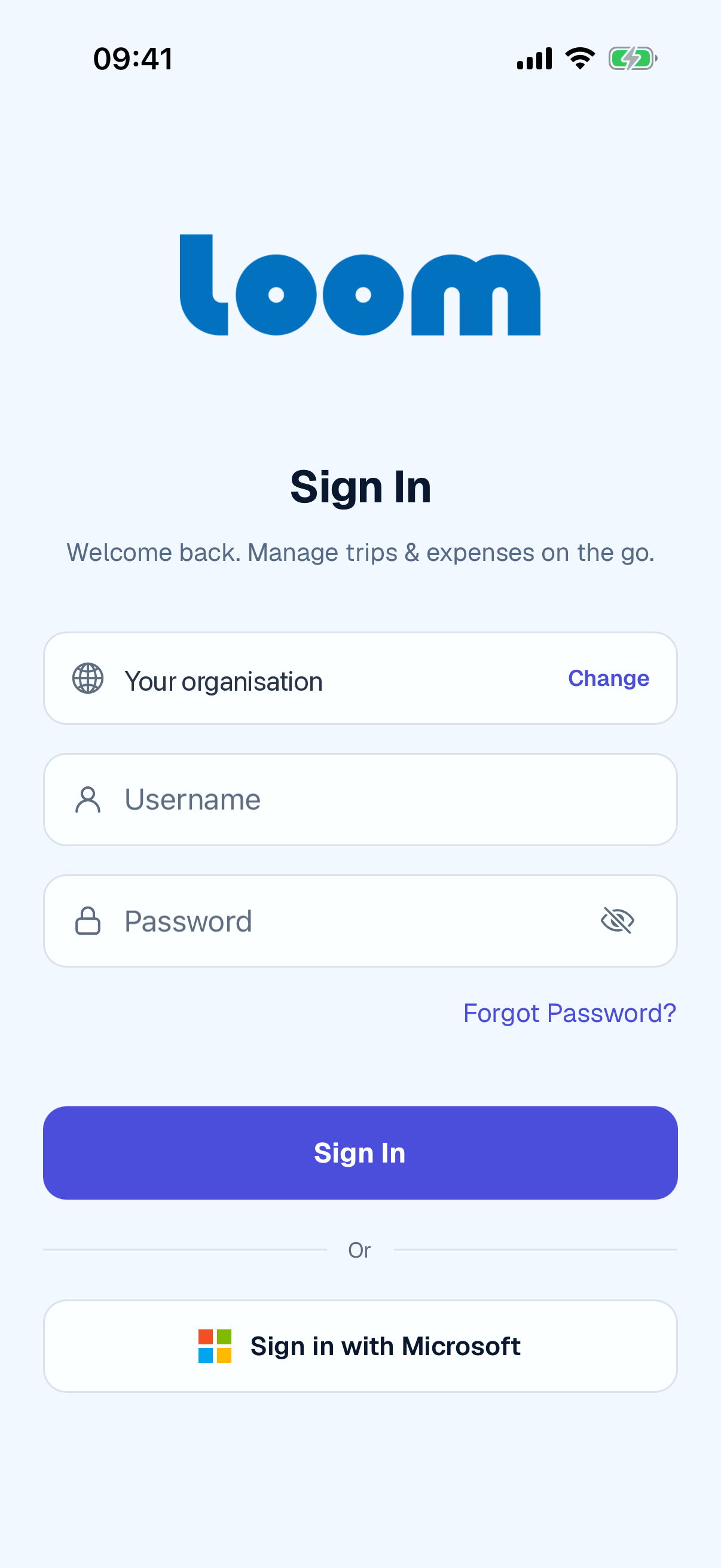 Signing in on the phone