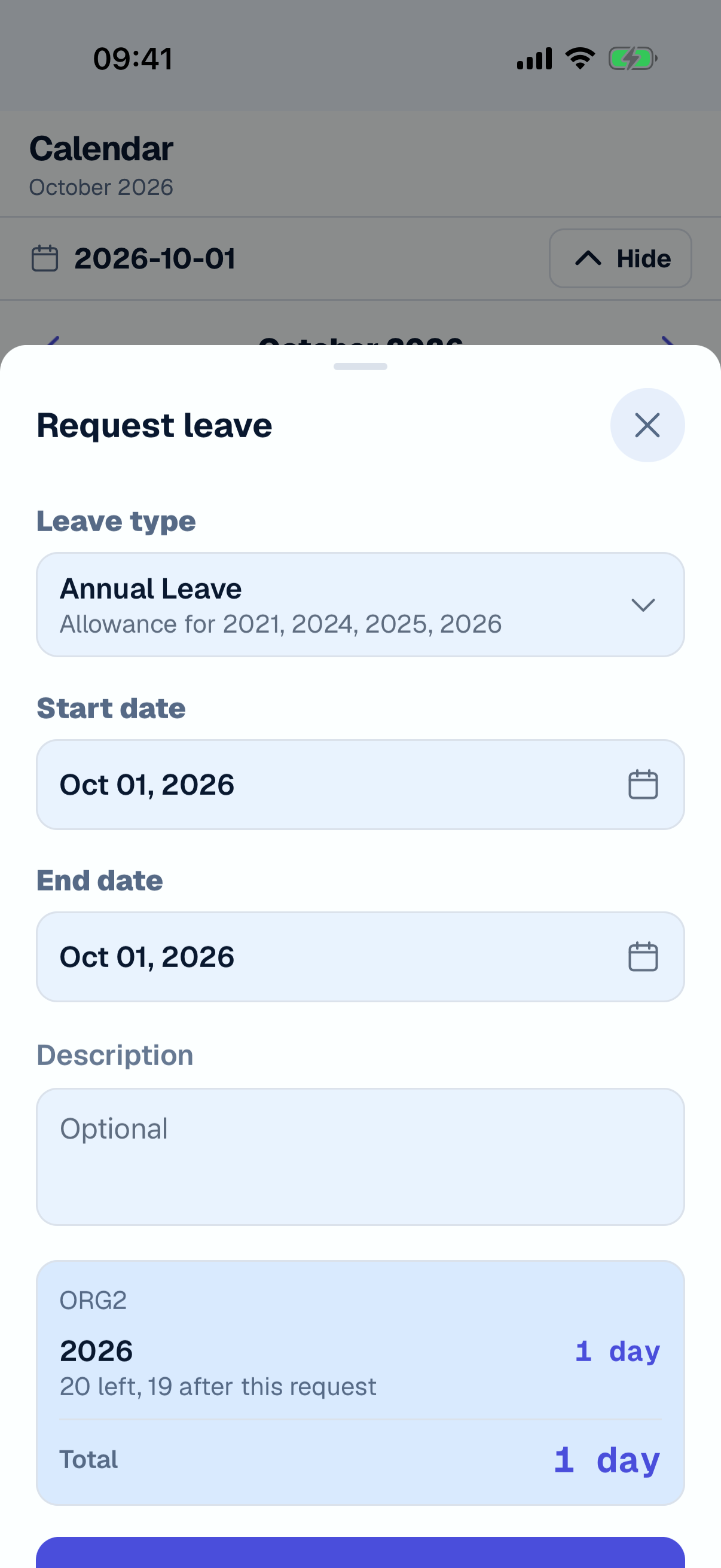 Asking for leave on the phone